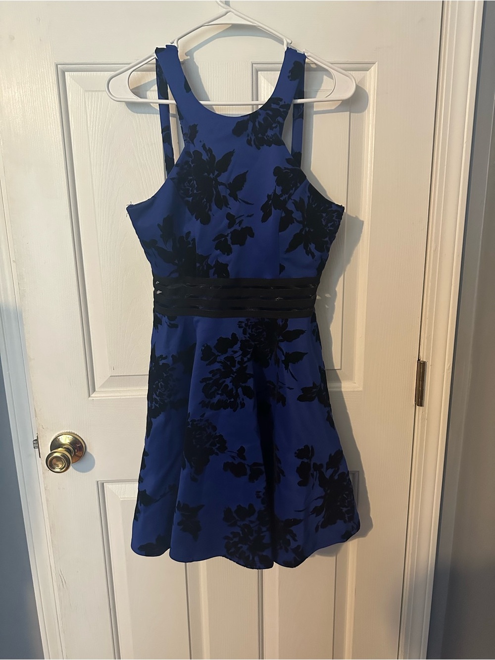 City Studio Royal Blue Dress with Black Trim